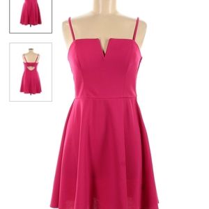 Hot pink mini dress
